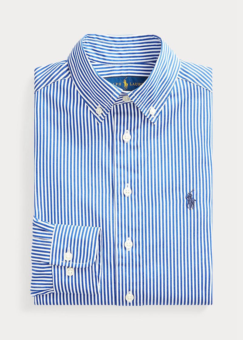 Camisas Ralph Lauren Niño 6-14 Años Slim Fit Cotton Dress Chile Azules EYKDT-0459